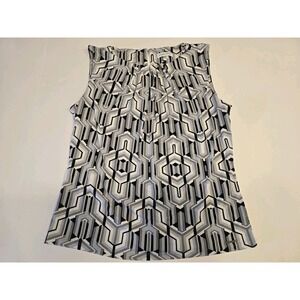 Calvin Klein Women's Sleeveless Tank Top Size Large‎ Geometric Black White Grey